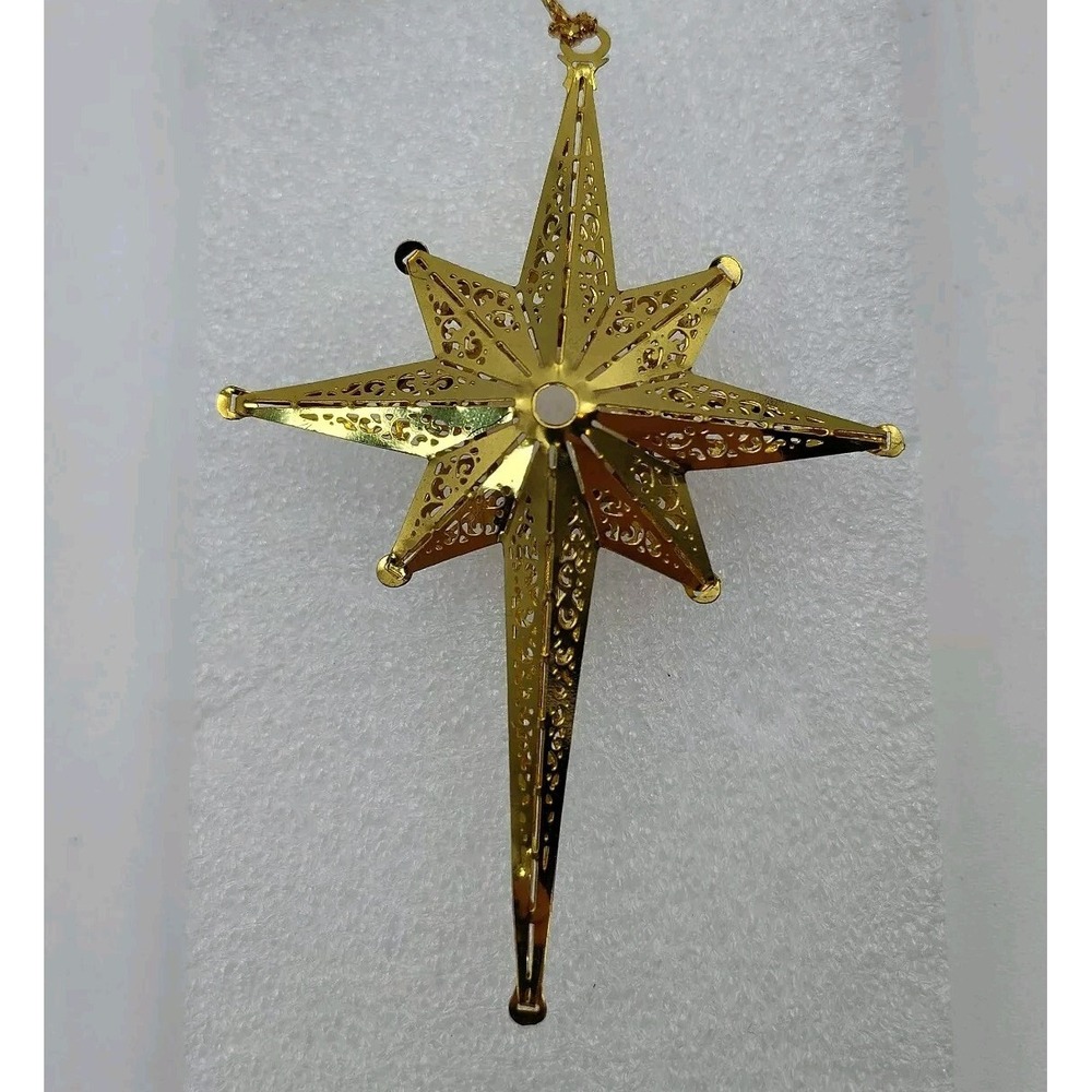 1980's VTG Bright Golden Tone Hanging Star Ornament Very rare unique SEE📏📸